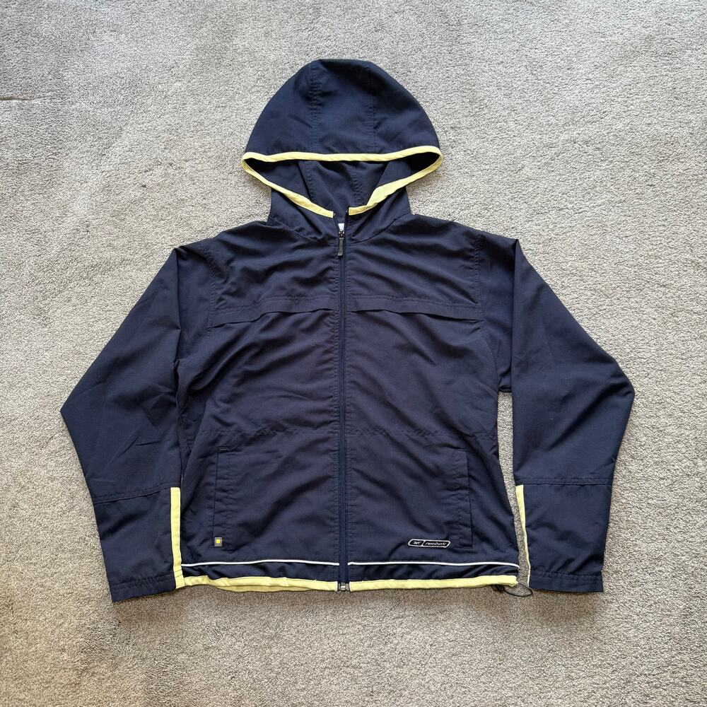 Vintage Reebok Women's Size Large Hoodie Jacket Full Zip Blue/Navy